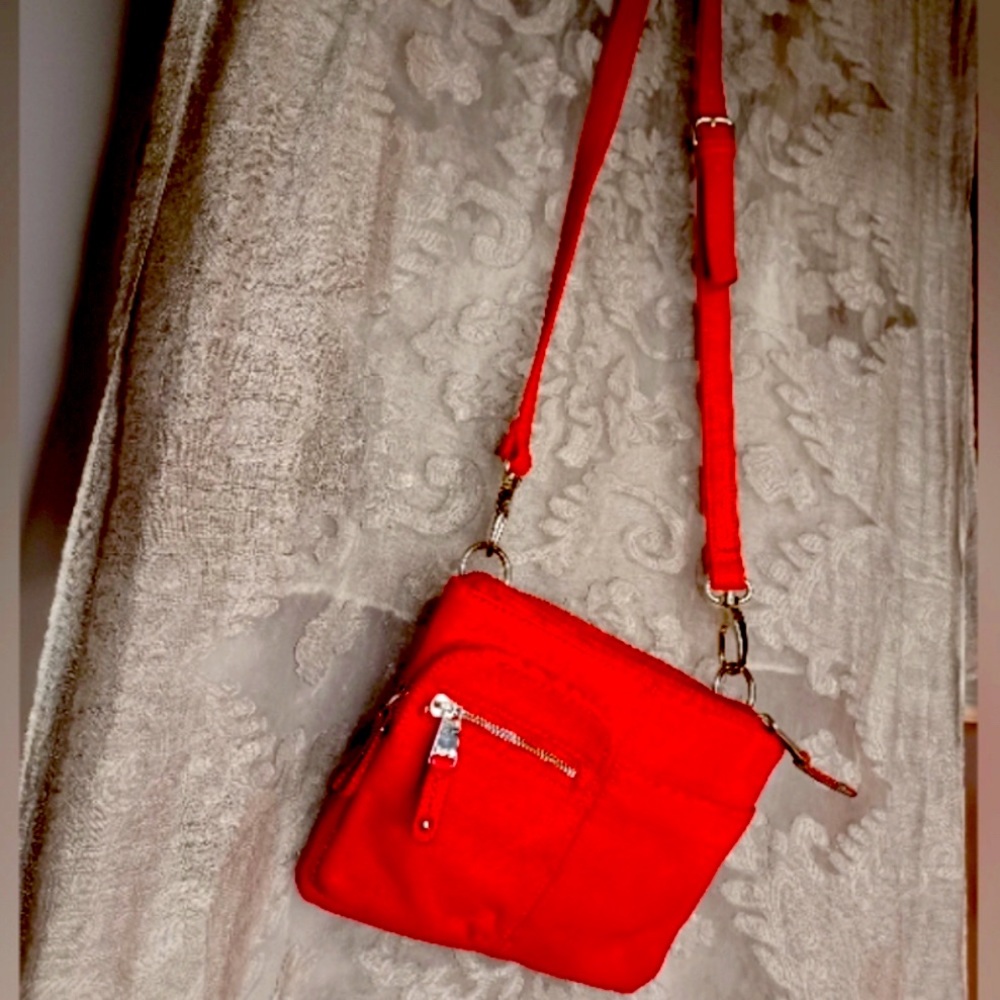 Red Tignanello leather adjustable crossbody. - Picture 2 of 10